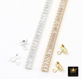 14 K Gold Filled CZ Chain, 3.7 mm 925 Sterling Silver Genuine Baguette Cubic Zirconia CH# 860, By The Foot
