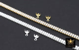 14 K Gold Filled CZ Chain, 3.7 mm 925 Sterling Silver Genuine Baguette Cubic Zirconia CH# 926, By The Foot