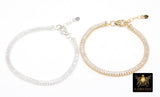 14 K Gold Filled CZ Baguette Chain Bracelet, 925 Sterling Silver Cubic Zirconia 3.7 mm Bracelet, Adjustable Bracelet