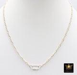 Mixed Metal Figaro Chain Necklace, 14K Gold Filled, Sterling Silver