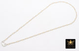 Mixed Metal Figaro Chain Necklace, 14K Gold Filled, Sterling Silver Carabiner Screw Clasp Chain Link Two Tone Necklace