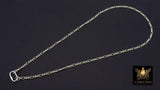 Mixed Metal Figaro Chain Necklace, 14K Gold Filled, Sterling Silver, Carabiner Screw Clasp Chain Link Necklace, Dainty Necklace, Waterproof