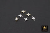925 Sterling Silver CZ Clover Connectors, 14 K Gold Filled 6 mm Cubic Zirconia Quatrefoil Perpendicular Links # 3668, Minimulist