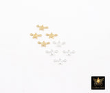 Gold Filled Star Connector, Sterling Silver Starburst Two Loop Links # 3669, 925 Sterling Silver Links