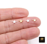 Gold Filled Star Connector, Sterling Silver Starburst Two Loop Links #3900, 925 Sterling Silver Links, Permanent Jewelry, 5 x 9 mm