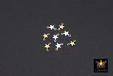Gold Filled Star Connector, Sterling Silver Starburst Two Loop Links #3900, 925 Sterling Silver Links, Permanent Jewelry, 5 x 9 mm