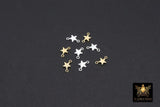 Gold Filled Star Connector, Sterling Silver Starburst Two Loop Links # 3669, 925 Sterling Silver Links