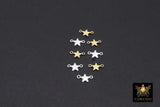 Gold Filled Star Connector, Sterling Silver Starburst Two Loop Links #3900, 925 Sterling Silver Links