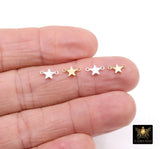 Gold Filled Star Connector, Sterling Silver Starburst Two Loop Links # 3669, 925 Sterling Silver Links