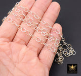 14 K Gold Filled Mixed Metal Rolo Chain, 7.6 mm Oval Drawn CH# 895, 6 mm 925 Sterling Silver Oval Chains