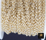 Mixed Metal 14 K Gold Filled Double Rolo Chains, 3.4 mm 925 Sterling Silver CH# 887, By The Foot