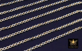 Mixed Metal 14 K Gold Filled Double Rolo Chains, 3.4 mm 925 Sterling Silver CH# 894, By The Foot