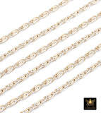 Mixed Metal Sterling Silver Bar Chain, 10 mm Sequin Chains CH# 893, 14 K Gold Filled Oval Scroll Bar