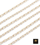 Mixed Metal Sterling Silver Bar Chain, 10 mm Two Tone Sequin Chains, 14 K Gold Filled Oval Scroll Bar, Lumachina Chains, By The Foot
