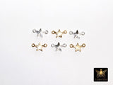 Gold Filled Star Connector, Sterling Silver Starburst Two Loop Links # 3669, 925 Sterling Silver Links