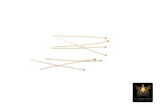 14 K Gold Filled Ball End Headpins, 14 20 Long Wire Round Ball Pins Bead Inserts AG 217, 1.5 Inch long with 2.0 mm Head, 24 Gauge