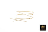 14 K Gold Filled Ball End Headpins, 14 20 Long Wire Round Ball Pins Bead Inserts AG 217, 1.5 Inch long with 2.0 mm Head