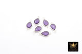 925 Silver Amethst Teardrop Connectors, 925 Sterling Silver Links # 3662, Oval Purple Links