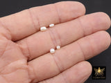 White Freshwater Pearl Big Hole Beads, Grade 5 A in Round or Oval Loose Beads, Natural Rice Pearl 3 mm 4 mm 5 mm 6 mm Beads #3756