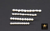 White Freshwater Pearl Big Hole Beads, Round or Rice Loose Beads, Natural Pearl 3 mm 4 mm 5 mm 6 mm Beads, 1 mm Drilled Holes, Bead Spacers