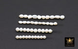 White Freshwater Pearl Big Hole Beads, Round or Rice Loose Beads, Natural Pearl 3 mm 4 mm 5 mm 6 mm Beads, 1 mm Drilled Holes, Bead Spacers