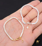 14 K Gold Filled CZ Baguette Chain Bracelet, 925 Sterling Silver Cubic Zirconia 3.7 mm Bracelet, Adjustable Bracelet