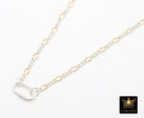 Mixed Metal Figaro Chain Necklace, 14K Gold Filled, Sterling Silver