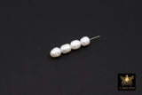 White Baroque Pearl Bead Strands, 13 mm Baroque Pearl Beads BS # 1295, High Quality Genuine Oval Freshwater Pearl, 7 Inch Bead Strand