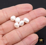 White Baroque Pearl Bead Strands, 13 mm Baroque Pearl Beads BS # 1295, High Quality Genuine Oval Freshwater Pearl, 7 Inch Bead Strand