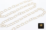 14 K Gold Filled Mixed Metal Rolo Chain, 7.6 mm Oval Drawn CH# 895, 6 mm 925 Sterling Silver Two Tone Oval Chains