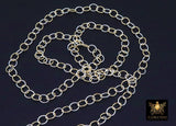 14 K Gold Filled Mixed Metal Rolo Chain, 7.6 mm Oval Drawn CH# 895, 6 mm 925 Sterling Silver Oval Chains