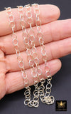 14 K Gold Filled Mixed Metal Rolo Chain, 7.6 mm Oval Drawn CH# 895, 6 mm 925 Sterling Silver Two Tone Oval Chains