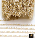 Mixed Metal 14 K Gold Filled Double Rolo Chains, 3.4 mm 925 Sterling Silver CH# 887, By The Foot, Round Circle Cable Links