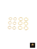 Stainless Steel Jump Rings, 18 K Genuine Gold Plated Open Rings 22 Gauge AG 3672, 4 mm or 5 mm