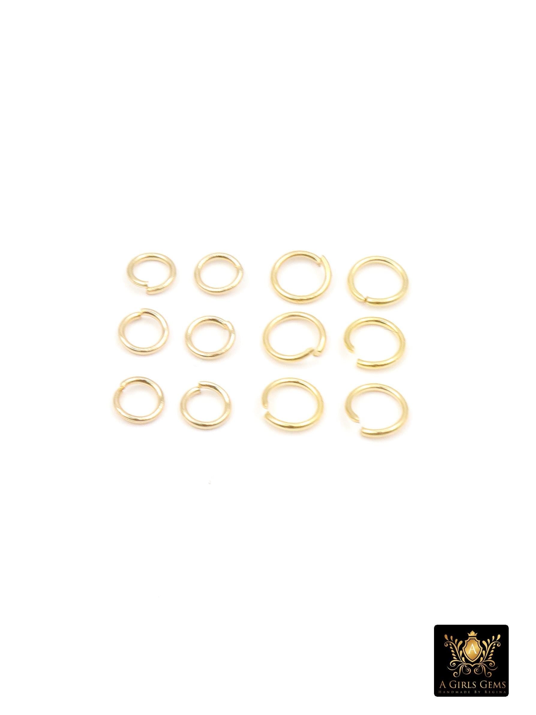 Stainless Steel Jump Rings, 18 K Genuine Gold Plated Open Rings 22 Gauge AG 2794, 4 mm or 5 mm
