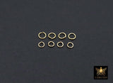 Stainless Steel Jump Rings, 18 K Genuine Gold Plated Open Rings 22 Gauge AG 3672, 4 mm or 5 mm
