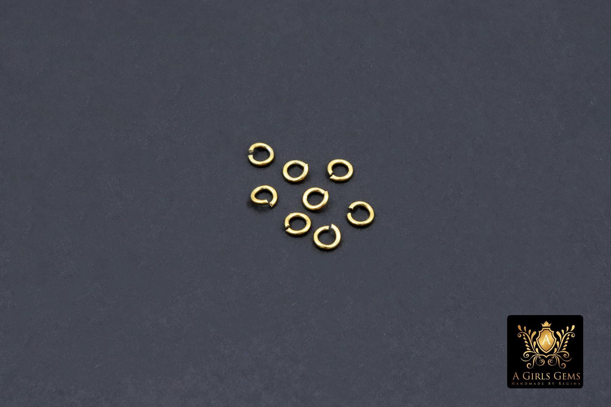 Stainless Steel Jump Rings, 4 mm Genuine Ion Gold Plated Open Rings 20 Gauge # 2387, 4.0 mm Split Rings Jewelry Findings