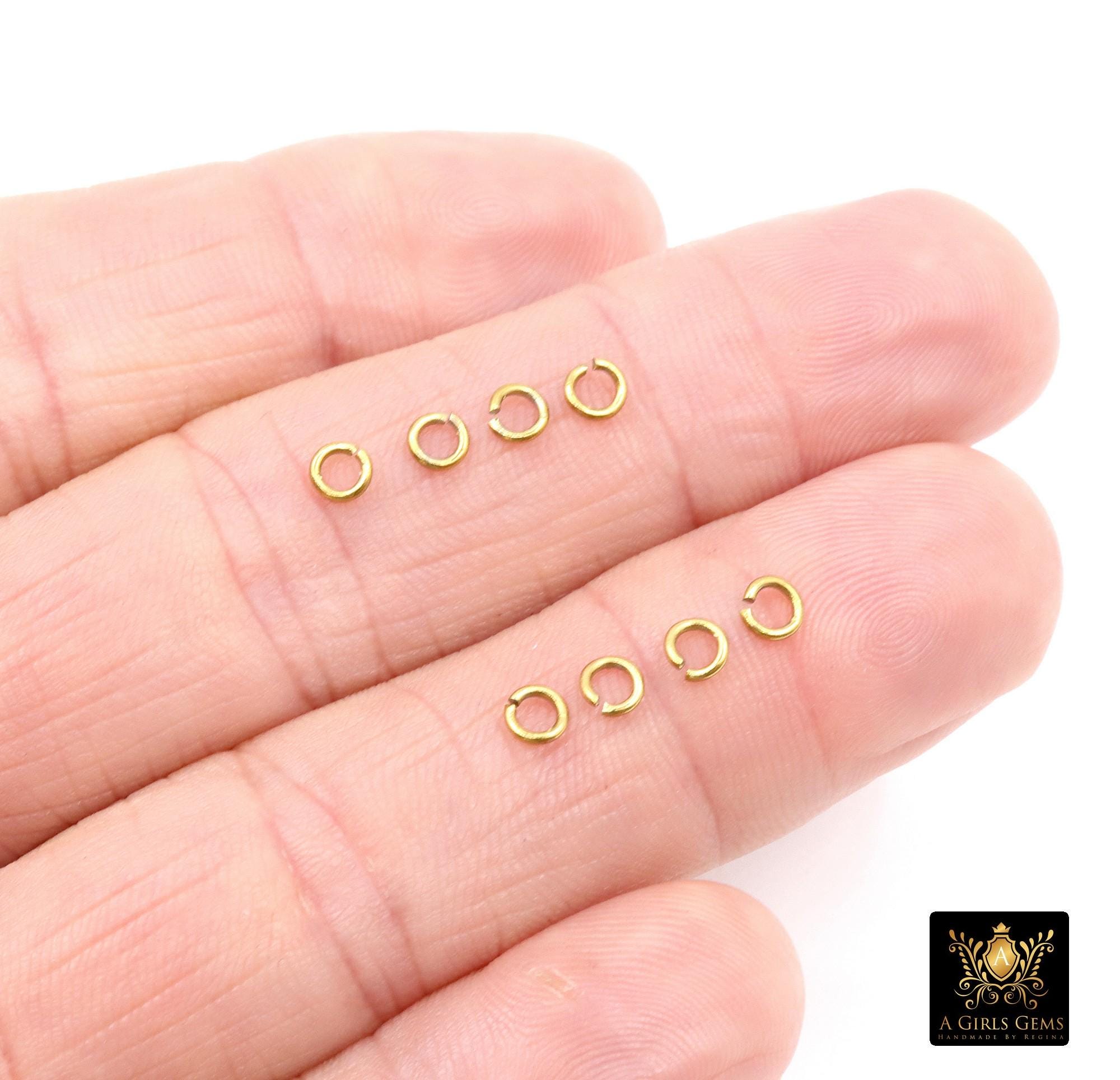 Stainless Steel Jump Rings, 4 mm Genuine Ion Gold Plated Open Rings 20 Gauge # 2387, 4.0 mm Split Rings Jewelry Findings