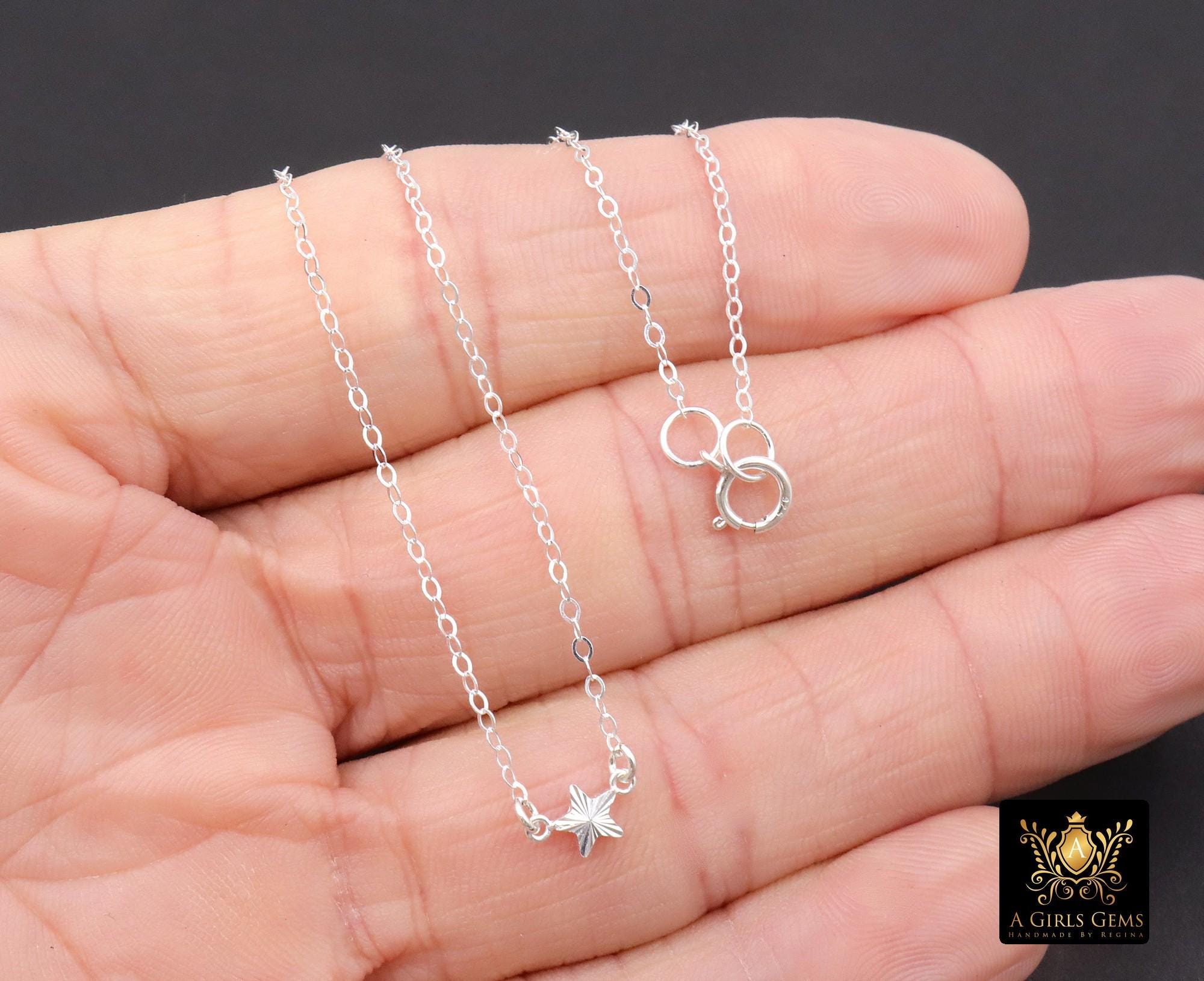 14 K Gold Filled Star Necklace, 925 Sterling Silver Star Everyday Choker, Dainty Minimalist Chain Necklace