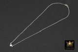 14 K Gold Filled Star Necklace, 925 Sterling Silver Star Everyday Choker, Dainty Minimalist Chain Necklace