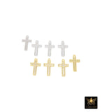 Gold CZ Pave Cross Charms, Silver Cross Charms for Bracelet or Necklace AG 3671, Cubic Zirconia Charms