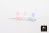 Clover 6 mm Beads, Pink Blue or White Opalite Small Dainty Quatrefoil Beads # 3675, 1 mm Side to Side Holes