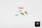 14 K Gold Filled CZ Rectangle Connectors (3.5 x 9.2 mm), 925 Sterling Silver Birthstone Cubic Zirconia Bezel Links # 3901, Permanent Jewelry