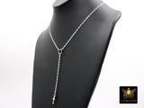 925 Sterling Silver Swivel Fob Bar Necklace, Silver Scroll Bar Chain Lariat Choker, Lumachina Charm Necklace