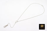 925 Sterling Silver Swivel Fob Bar Necklace, Silver Scroll Bar Chain Lariat Choker, Lumachina Charm Necklace