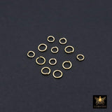 Stainless Steel Jump Rings, 18 K Genuine Gold Plated Open Rings 22 Gauge AG 3672, 4 mm or 5 mm
