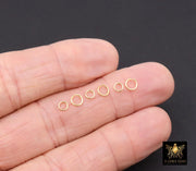 Stainless Steel Jump Rings, 18 K Genuine Gold Plated Open Rings 22 Gauge AG 3672, 4 mm or 5 mm