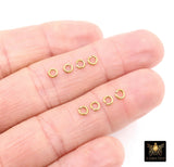 Stainless Steel Jump Rings, 4 mm Genuine Ion Gold Plated Open Rings 20 Gauge # 3071, 4.0 mm Split Rings Jewelry Findings