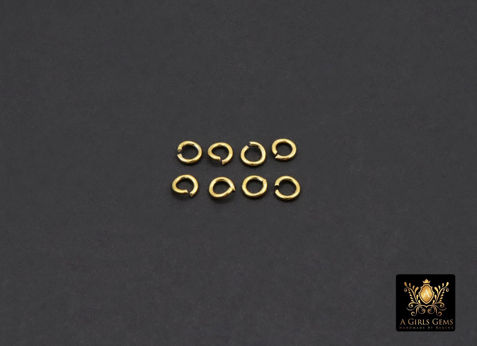 Stainless Steel Jump Rings, 4 mm Genuine Ion Gold Plated Open Rings 20 Gauge # 3071, 4.0 mm Split Rings Jewelry Findings