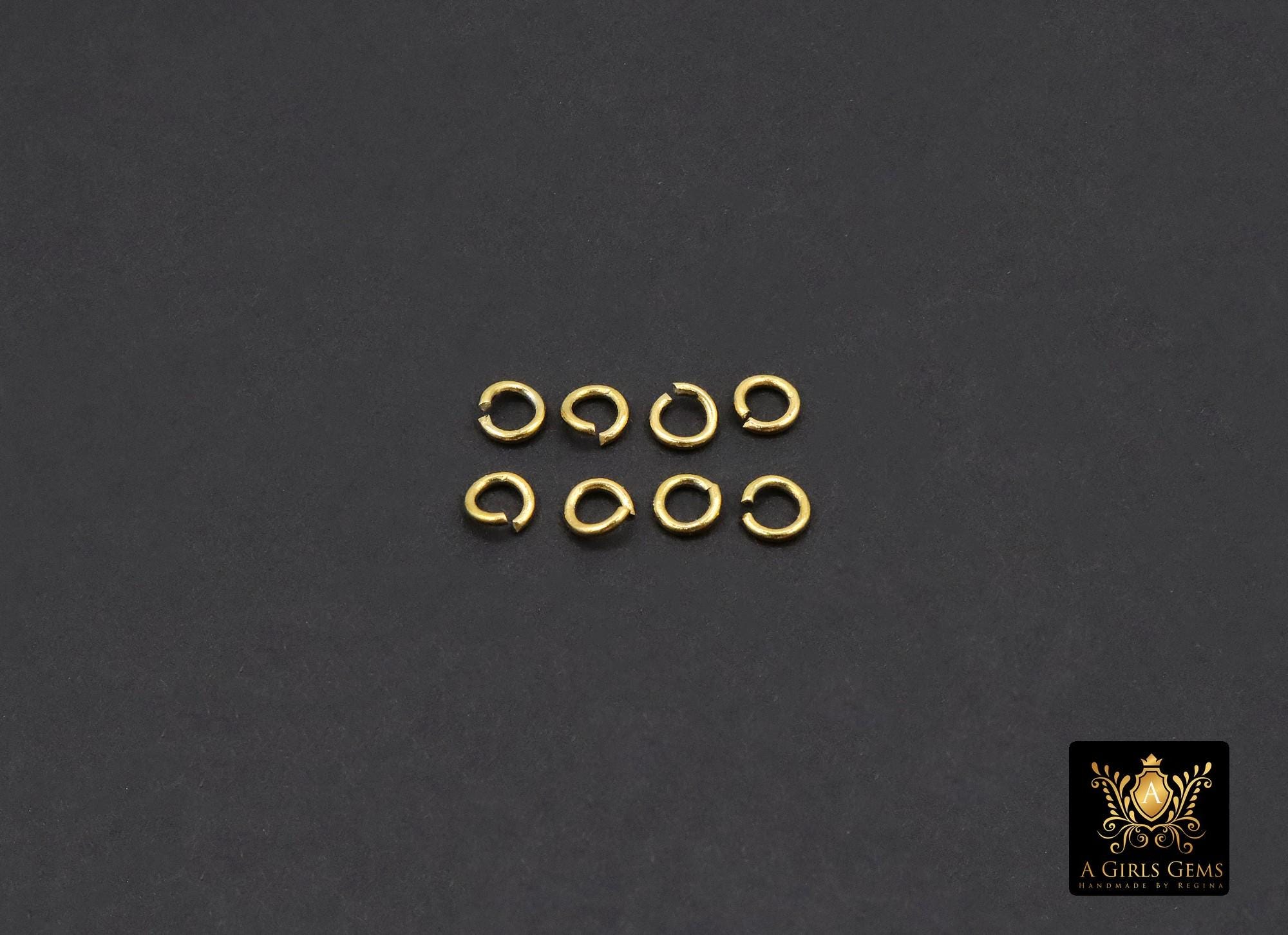 Stainless Steel Jump Rings, 4 mm Genuine Ion Gold Plated Open Rings 20 Gauge # 2387, 4.0 mm Split Rings Jewelry Findings